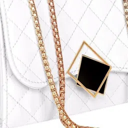 XOVEE Girls Checked Textured Two Handles Structured Sling Bag image 3