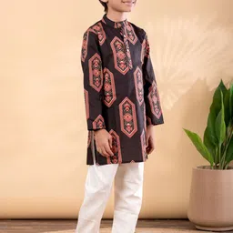 Readiprint Boys Ethnic Motifs Printed Regular Pure Cotton Kurta with Pyjamas image 3