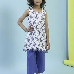 Biba Girls Floral Printed Regular Pure Cotton Kurta with Palazzos-picture-50