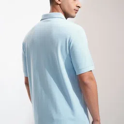 HIGHLANDER Men Solid Polo Collar Cotton Relaxed Fit T-shirt image 5