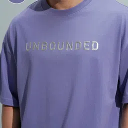 HIGHLANDER Typography Printed Drop-Shoulder Sleeves Cotton T-shirt image 5