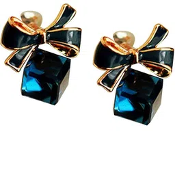 VR Creatives Sterling Silver Bow Artificial Stones Studs image 5