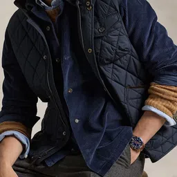 Polo Ralph Lauren Men Stand Collar Self Design Gilet Jacket-picture-38