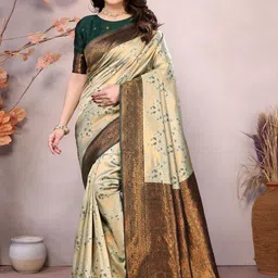 Snofi Creation Ethnic Motifs Woven Design Zari Kanjeevaram Saree-image-90