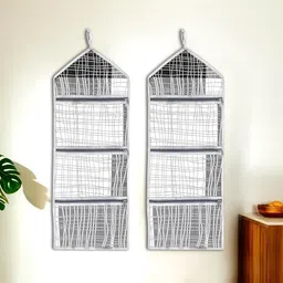 Kuber Industries Grey & White 2 Pieces Printed Wardrobe Multi-Utility Organisers image 1
