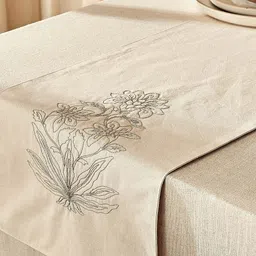 Home Centre Glimmer Luxe Halo Omna Beige Embroidered Table Runners-image-89
