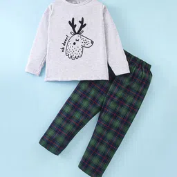 Nite Flite Unisex Kids Pure Cotton Round neck Long Sleeves Printed Slip On Night suit-picture-24
