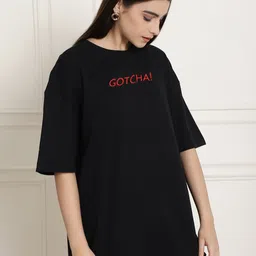 Metronaut Women Graphic Printed Round Neck Cotton Oversized T-shirt-picture-37
