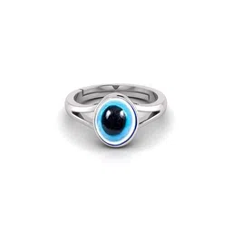 Pranjal Gems Unisex Sterling Silver Plated Finger Ring,Evil Eye Studded Adjustable Ring-picture-24