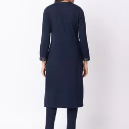 KEIKO Ethnic Motifs Printed Mandarin Collar Straight Kurta with Trousers & Dupatta image 5