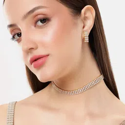 Lavish Giftz Gold Plated American Diamond Studded Jewellery Set-picture-37