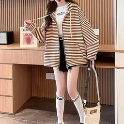 JC Mode Women Striped Knitted Jacket-picture-36