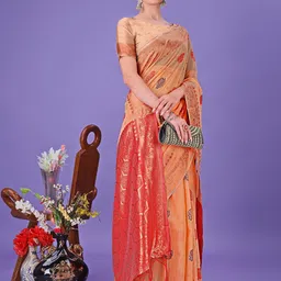 LeeliPeeri Designer Woven Design Zari Linen Blend Designer Saree image 3