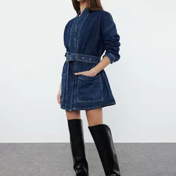 Trendyol Women Striped Longline Tailored Jacket-picture-11