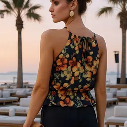 don't be basic Floral Print Top image 5