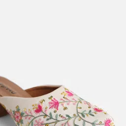 Pairs4U Women Embellished Round Toe Block Mules image 4