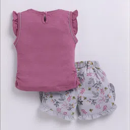 Mars Infiniti Girls Printed Pure Cotton T-shirt with Skirt image 4