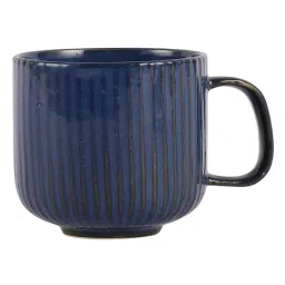 miah decor Blue Ceramic 310ml Handcrafted 3pc Coffee Mugs with Tray image 4