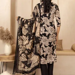 SHIVARA Women Floral Printed Regular Pure Cotton Kurta with Trousers & With Dupatta image 2