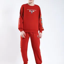 Monte Carlo Boys Printed Round Neck Full Sleeves Sweatshirt With Joggers-image-35