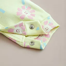 Hopscotch Girls Floral And Rainbow Printed Cotton Rompers image 4