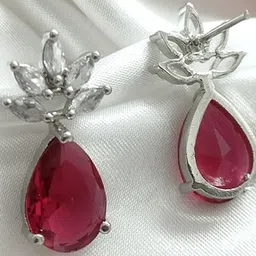 Shri adinath imitation Rhodium-Plated Drop Earrings image 4