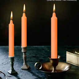 ASIDEA Orange & Orange 100 pieces Pillar Candle image 4