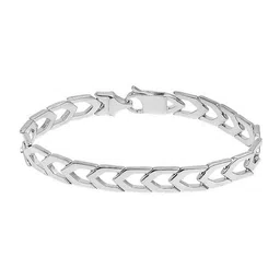 LeCalla Men 925 Sterling Silver-Plated Chain Link Bracelet image 3