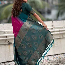 ELITE WEAVES Woven Design Silk Blend Banarasi Saree image 4