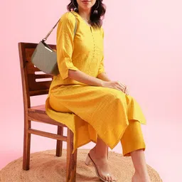 KALINI Women Striped Self Design Kurta with Trousers-image-73