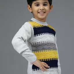 anixa TRENDY WORLD Boys Pack of 2 Striped Woollen Pullover image 3