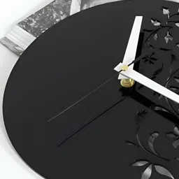 QEZNEF Black Analogue Round Traditional Wooden Wall Clock-image-26