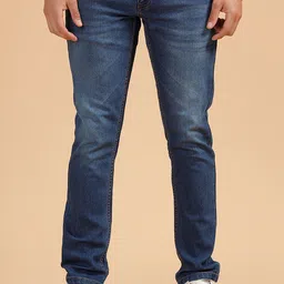 WROGN Men Comfort Slim Fit Mid-Rise Low Distress Light Fade Jeans-picture-34