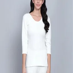 HIGH FAME Cotton V-Neck Three-Quarter Sleeve Thermal Top-picture-25