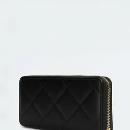 max Women Quilted PU Zip Around Wallet image 3