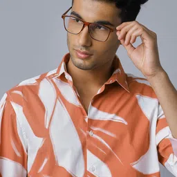 NEON CHILLIE Abstract Printed Spread Collar Classic Slim Fit Cotton Shirt image 5