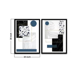 art street Musical Species Black Canvas Framed Wildlife Art Print Set of 2 image 3