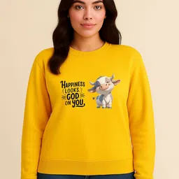 Anikmart Women Graphic Printed Round Neck Cotton Anti Odour Sweatshirt-picture-39