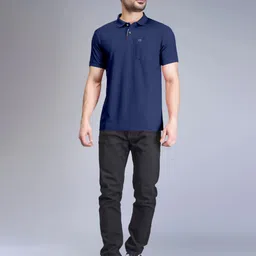 Triptee Men Solid Polo Collar Pure Cotton T-shirt image 5
