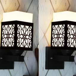 Gojeeva Black Wood Square Shaped Wall Lamp-picture-12