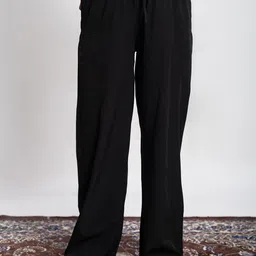 SVKETAIL Women Relaxed Straight Leg Mid-Rise Cotton Trousers-image-11