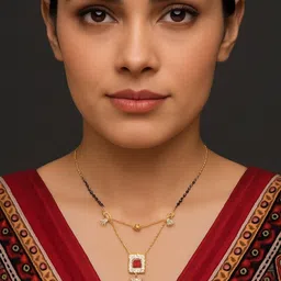 SONI DESIGNS Gold-Plated Brass Artificial Stones & Beads Mangalsutra-picture-27