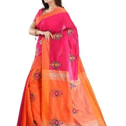 sourav biswas Ethnic Motifs Embroidered Saree-picture-30