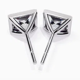 VALANOVA 14Kt Lab Grown White Gold Diamond Studded Earrings-1.45 gm image 4