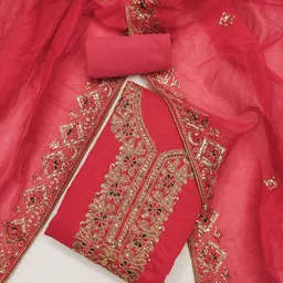 SWARNGANGA TEX Floral Embroidered Sequinned Unstitched Dress Material-picture-17