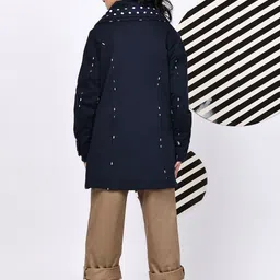 Baawri Girls Colourblocked Fleece Knitted Jacket image 2