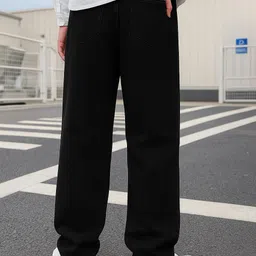 denim life Men Loose Fit Mid Rise Black Jeans image 2