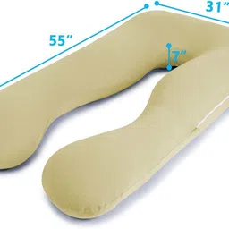 jaipurlinen "Enjoy full-body comfort and support for a more peaceful pregnancy journey." Microfibre Solid Pregnancy Pillow Pack of 1 image 4