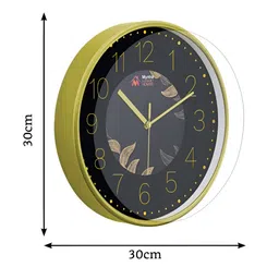 Myntra Elegant Homes Green & Black Textured Contemporary Wall Clock image 2