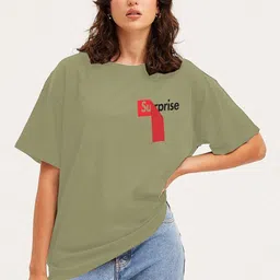 Genzy Women Typography Printed Drop-Shoulder Sleeves T-shirt-image-78